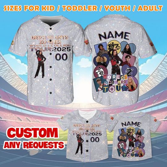 Descendants Kylie Cantrall Jersey Shirt, Descendants Zombies Worlds Collide Tour Baseball Jersey, Kylie Cantrall Shirt