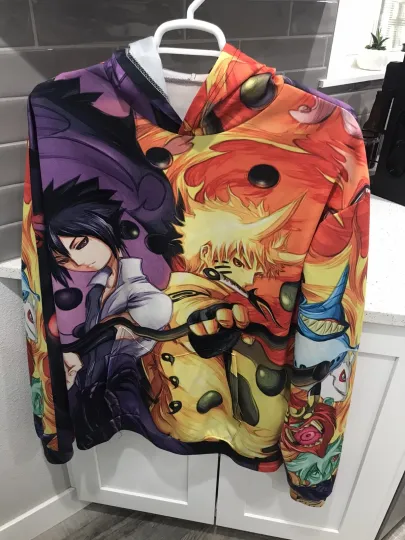 Kufutee Narutoo Anime Hooded Pullover Printed Long Sleeve Sweatshirt Hoodie XXL