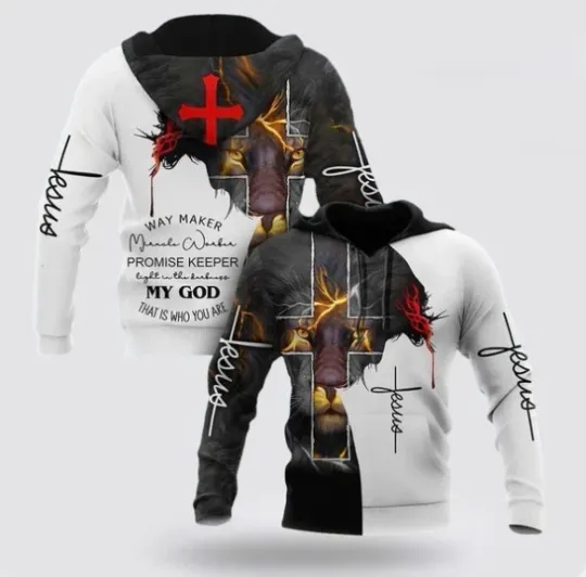 The Lion Cross Way Maker Miracle Worker Promise Keeper 3d Hoodies For Women Men