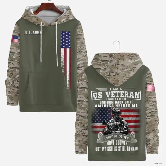 Veteran I Would Put The Uniform Back On If America Needed Hoodie Over Print All