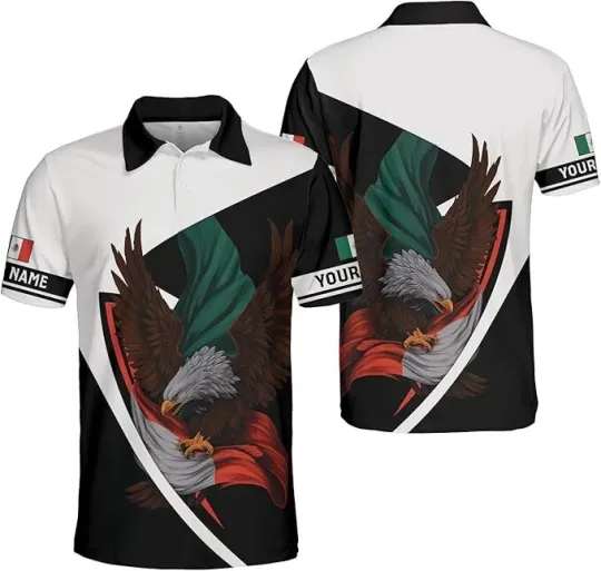 Personalized Mexico Flag Polo Shirt Mexican Independence Day 3D Polo Shirts Gift
