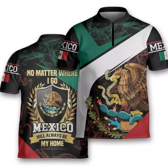 Personalized Mexico Will Always Be My Home Blowing Jersey Polo shirt for Men and