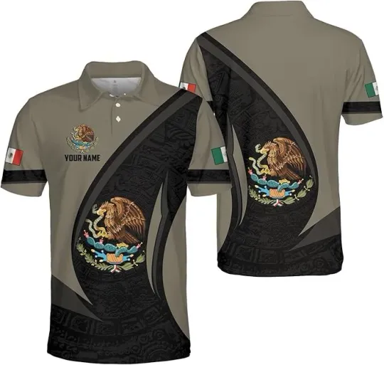 Personalized Mexico Flag Polo Shirt Mexican Independence Day 3D Polo Shirts Gift