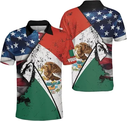 Personalized Mexico Flag Polo Shirt Mexican Independence Day 3D Polo Shirts Gift