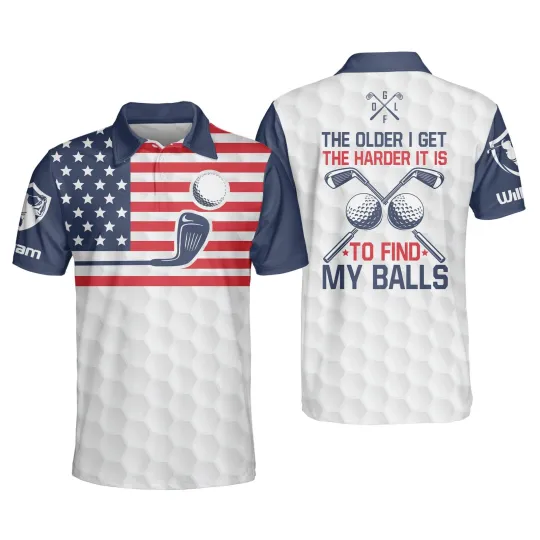 Personalized Funny Golf Shirts for Men 3D The Older I Get The Harder It is to Fi