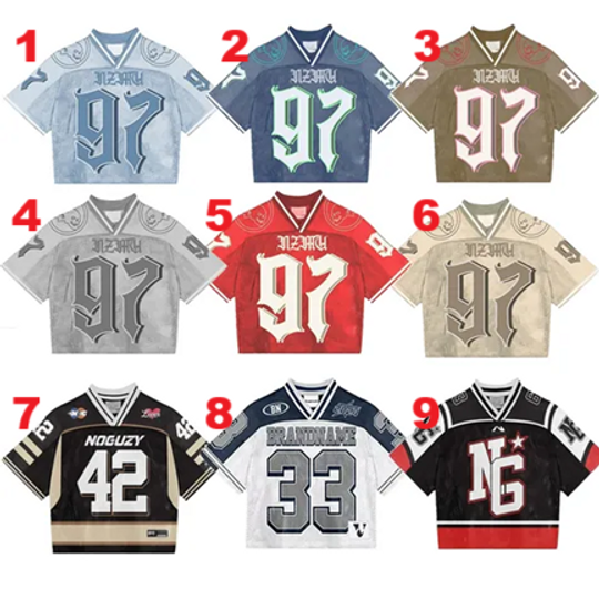 Y2K Breathable Crop Top Mesh Baseball Jersey Unisex Short Sleeve Streetwear