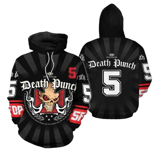 Five Finger Death Punch 3D All Over Hoodie 3d - all printed, hot 2025