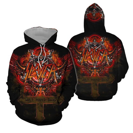 Slayer Band Skull Hoodie 3d - all printed, hot 2025,cute hot