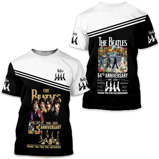 The Beatles 65 Years 1960-2025 3D T Shirt