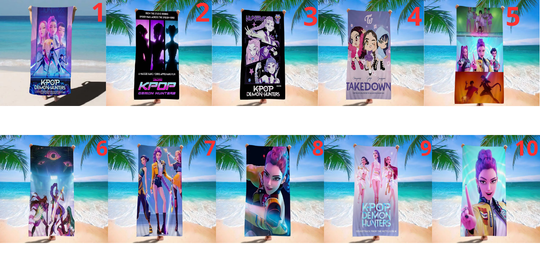 Anime K-Pop Demon Hunters Beach Towel