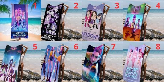 Popular Anime K-Pop D-Demon Hunters Microfiber Beach Towel
