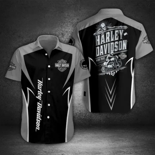 Harley Motor Racing Davidson Casual Button Down Shirt Unisex Adults