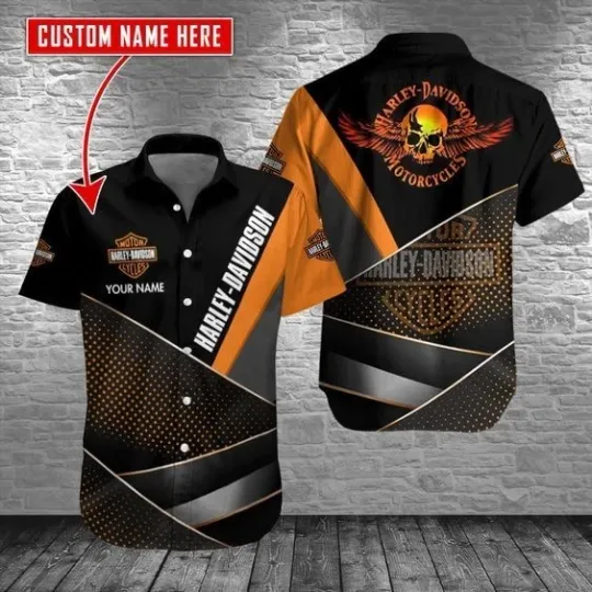 Harley Motor Racing Davidson Casual Button Down Shirt Unisex Adults