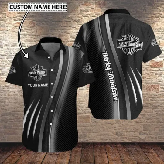 Harley Motor Racing Davidson Casual Button Down Shirt Unisex Adults