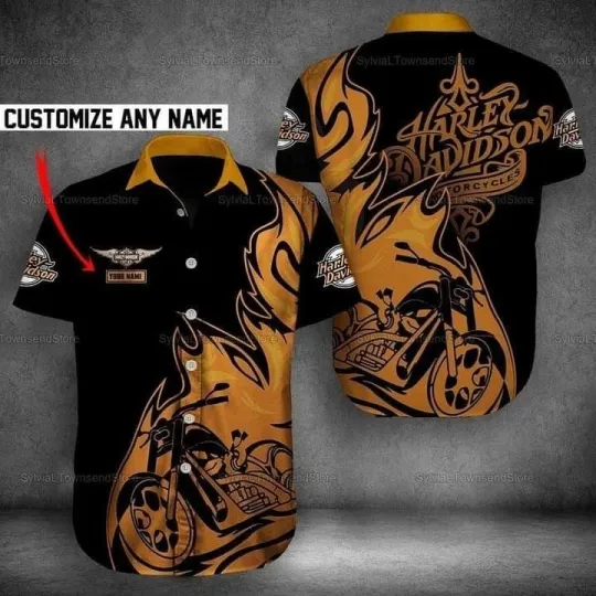 Harley Motor Racing Davidson Casual Button Down Shirt Unisex Adults
