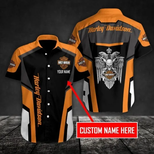Harley Motor Racing Davidson Casual Button Down Shirt Unisex Adults