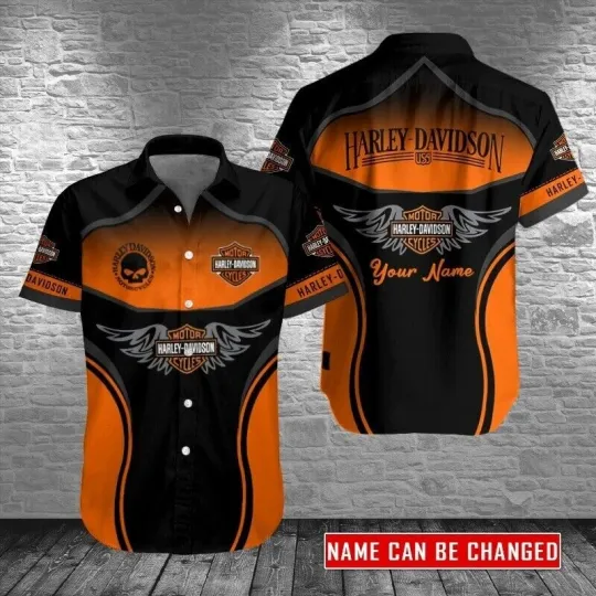 Personalized Harley Motor Racing Davidson Casual Button Down Shirt Unisex Adults