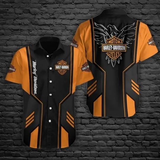 Harley Motor Racing Davidson Casual Button Down Shirt Unisex Adults
