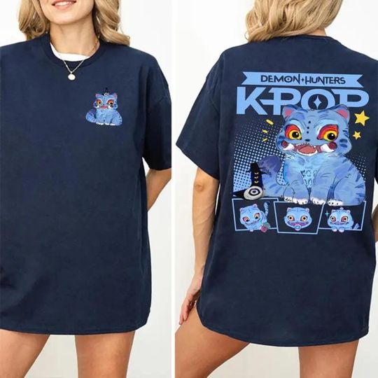 Cute Derpy Tiger Kpop Demon Hunters Shirt, T-shirt Gift For Women, Saja Girls Fan Poster, 2 Jinu Manga Shirt, Demon Hunter Merch