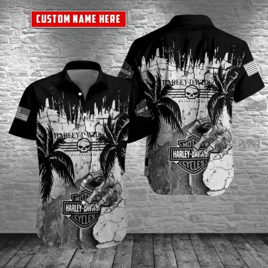Harley Motor Racing Davidson Casual Button Down Shirt Unisex Adults