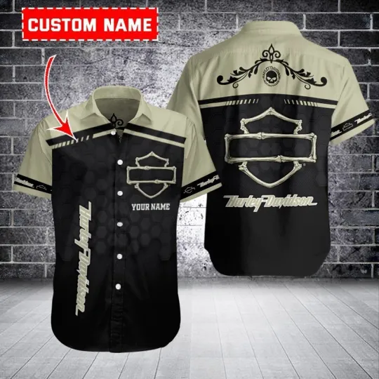 Personalized Harley Motor Racing Davidson Casual Button Down Shirt Unisex Adults
