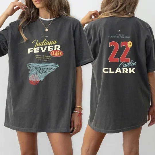 Caitlin Clark Indiana Fever Hoops Double Sided T-Shirt