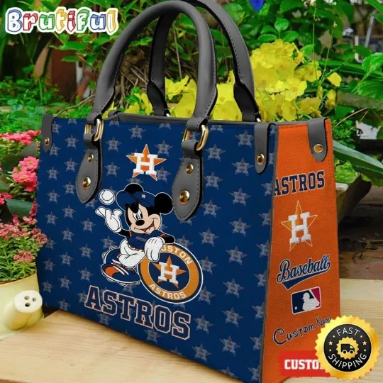 Personalized Houston Baseball Team Astross Leather Handbag Lovers Gift