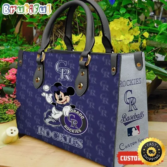 Colorado Baseball Team Rockiess Leather Handbag Lovers Gift