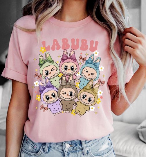 Labubu Shirt Funny Labubu T-shirt Pop Mart Fan Top Kawaii Labubu Inspired Shirt Gift For Labubu Fans Harajuku Style Animal Tee