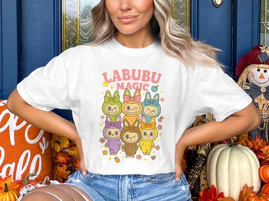 Labubu Magic Kawaii T-Shirt  Cute Pastel Labubu Characters Tee  Comfort Colors Soft Aesthetic Shirt  Gift for Her, Teens & Anime Lovers