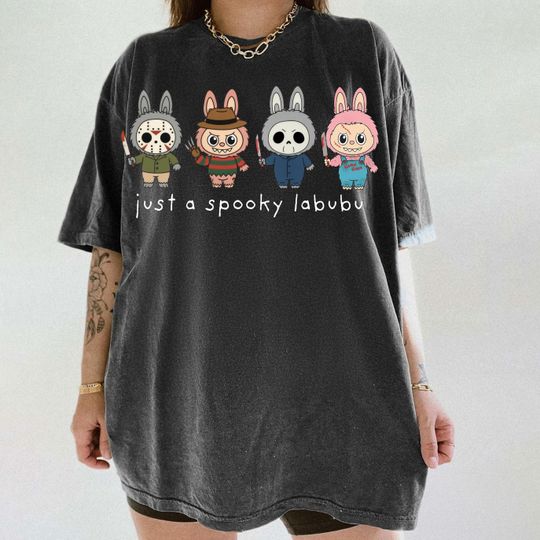 Spooky Labu Halloween Shirt, Horror Bunny Characters Shirt, Cute Halloween Shirt, Freddy Jason Michael Chucky Shirt, Kawaii Halloween Shirt
