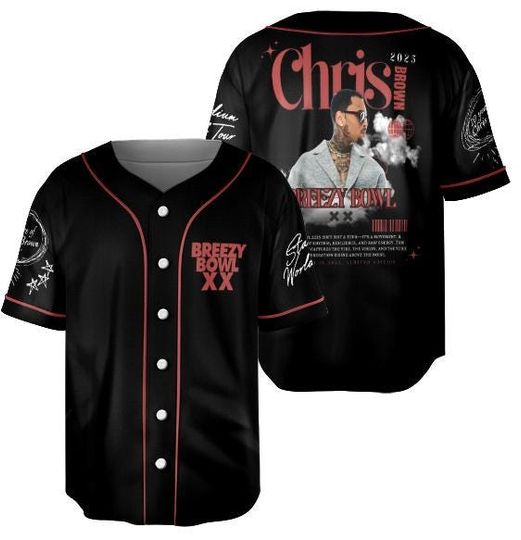 Music Tour 2025 Jersey, Chris Brown Breezy Bowl XX Tour 2025 Jersey, Chris Brown Album Jersey