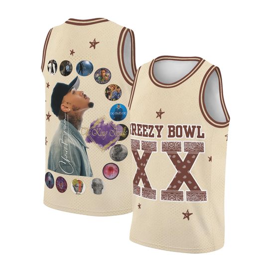 Chris Brown Breezy Bowl XX Tour Baseketball Jersey, Chris Brown Album Shirt, Chris Brown Fan Gift, Chris Brown Merch Shirt, Cb Tour 2025