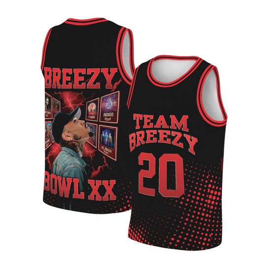 Chris Brown Breezy Bowl Tour Baseketball Jersey