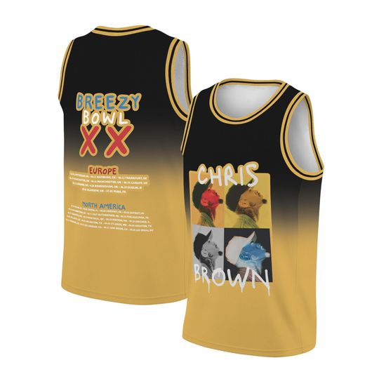 Chris Brown Vintage Middle Finger Vintage Basketball Jersey, Concert 2025 Shirt, Chris Brown Breezy Bowl XX Graphic Tee