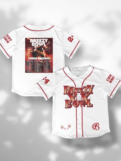 Chris Brown Baseball Jersey, Breezy Bowl XX Baseball Jersey, Custom Breezy Jersey, Chris Brown Merch, 2025 Breezy Bowl XX Tour Concert Gear
