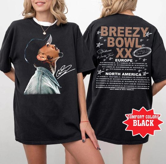 Chris Brown Breezy Bowl XX 2025 Vintage Double Sided T-Shirt, Retro Music Graphic Tee