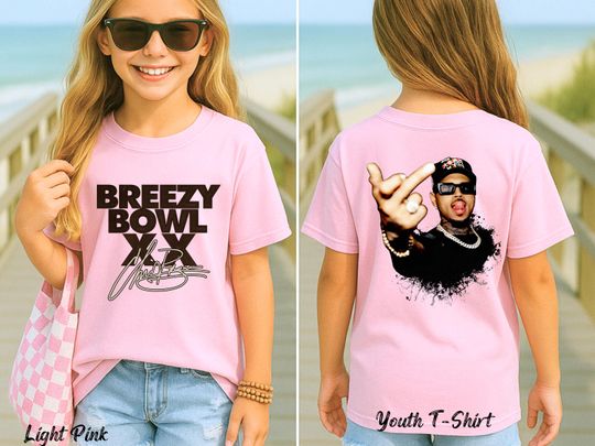Chris Brown Breezy Bowl XX Double Sided T-Shirt, Chris Brown Album Merch, Chris Brown Fan Gift