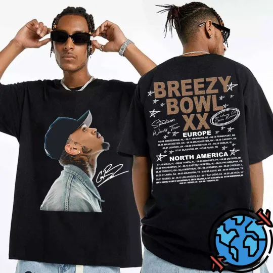 2025 Chris Brown Breezy Bowl Double Sided T-Shirt