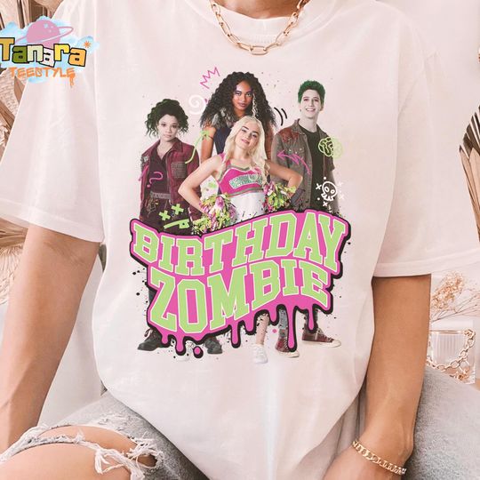 Disney Zombies Characters Squad Shirt, Birthday Zombie Group Poster Design, WDW Magic Kingdom Disneyland Family Vacation Holiday Gift.