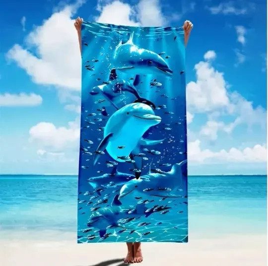 Dolphin Pool/Beach Towel Soft, Fast Dry, 29.5 x 59 inches