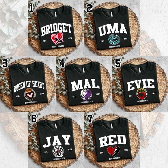 Retro Descendants Red Characters Shirt, Matching Family Gift, Queen of Hearts Design