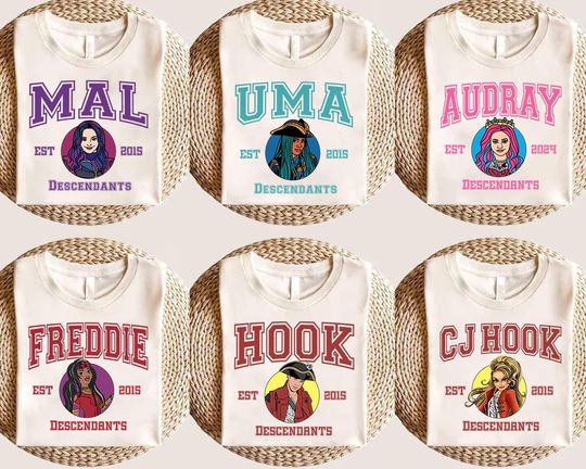 Vintage Disneyland Descendants Characters Family Shirt, Matching Descendants Movie Tee, 2025 Disneyland Descendants Family Trip Tee