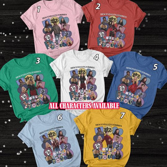 Descendants Zombies World Tour 2025 Family Shirt, Disney Summer Music Festival Shirt