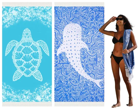 Thin Turkish Beach Towel Quick Dry Absorbent Cotton Lightweight Bath Pool Tow...