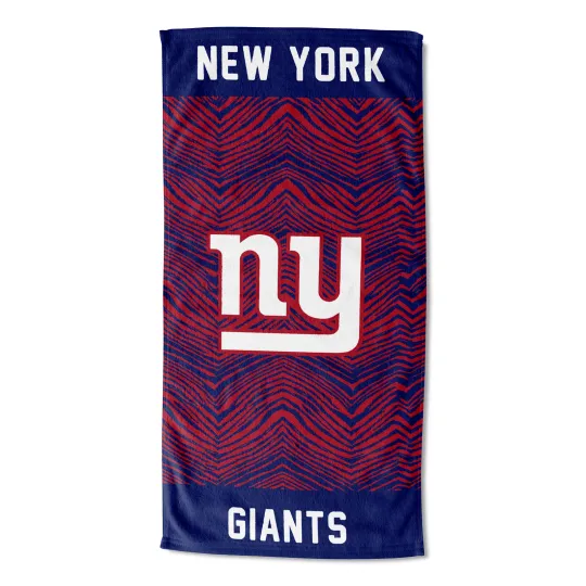 Northwest New York Giants football Classic Zebra Print Beach Towel, 30x60