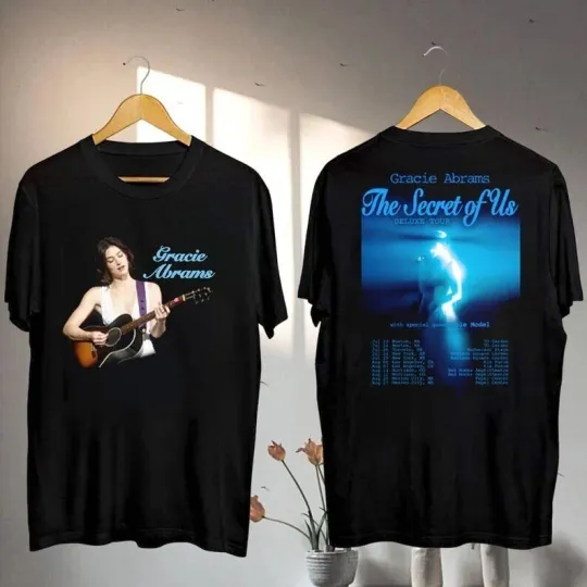 Gracie Abrams The Secret Of Us Tour Black Cotton T-Shirt All Sizes