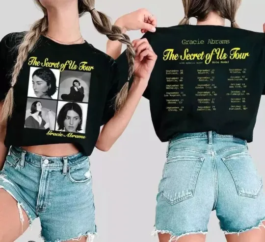 Gracie Abrams The Secret Of Us Tour 2024 Double-Sided T-Shirt