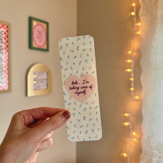 brb im taking care of myself trendy floral vintage bookmark