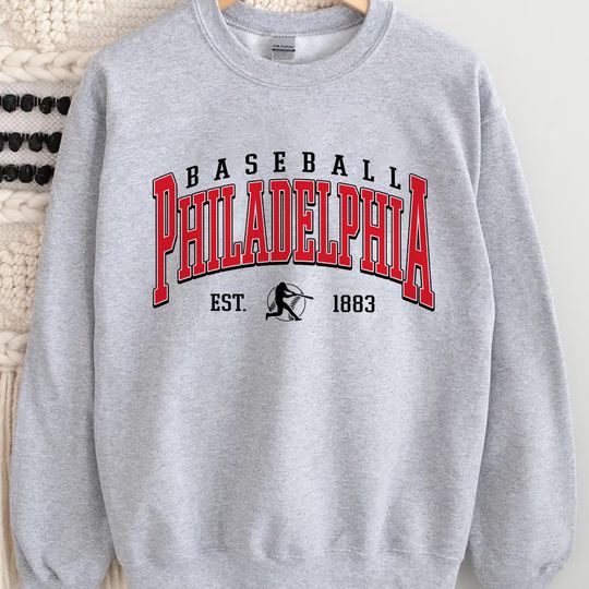 Vintage Philadelphia Baseball Sweatshirt, Philadelphia Baseball,Vintage Baseball Fan Shirt, Philadelphia Baseball Shirt, Baseball Tee